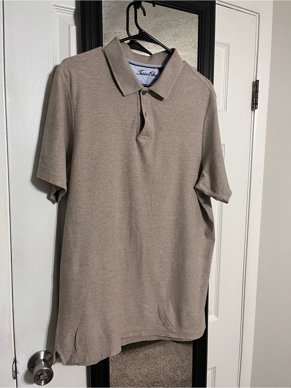 Tasso Elba Men's Short-Sleeve Polo in Taupe Beige